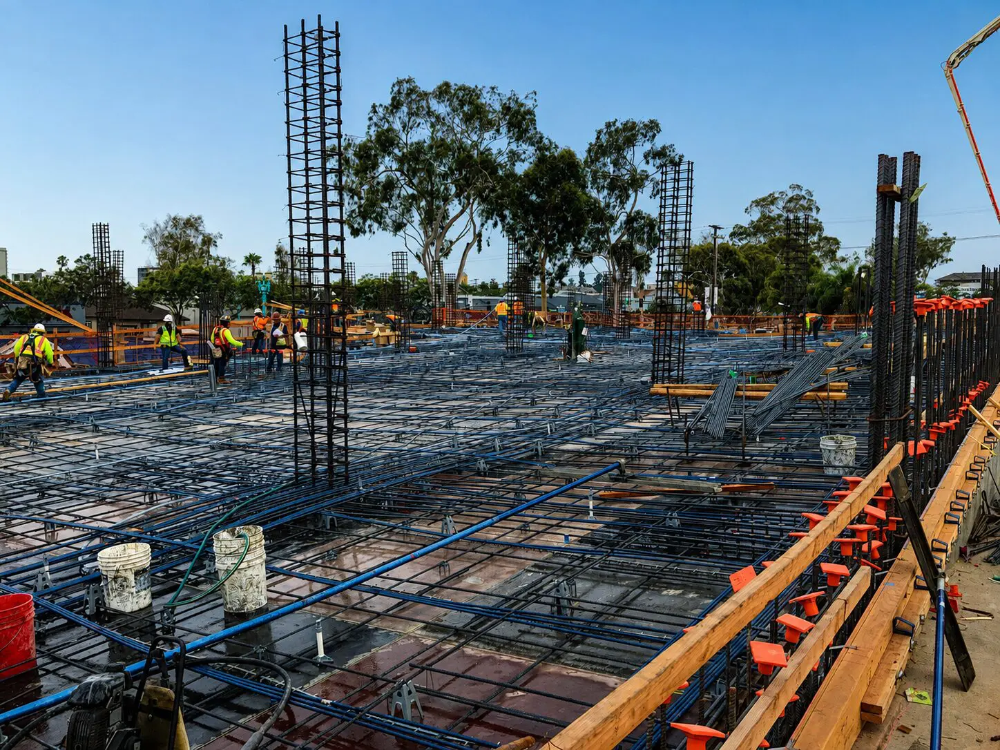 Reinforcement bars at building site
