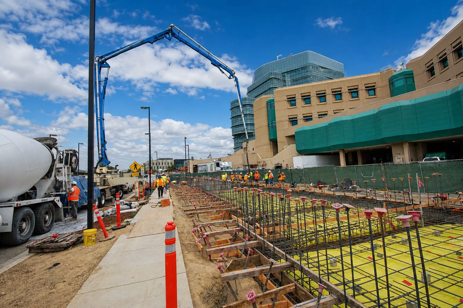 Urban construction under blue sky