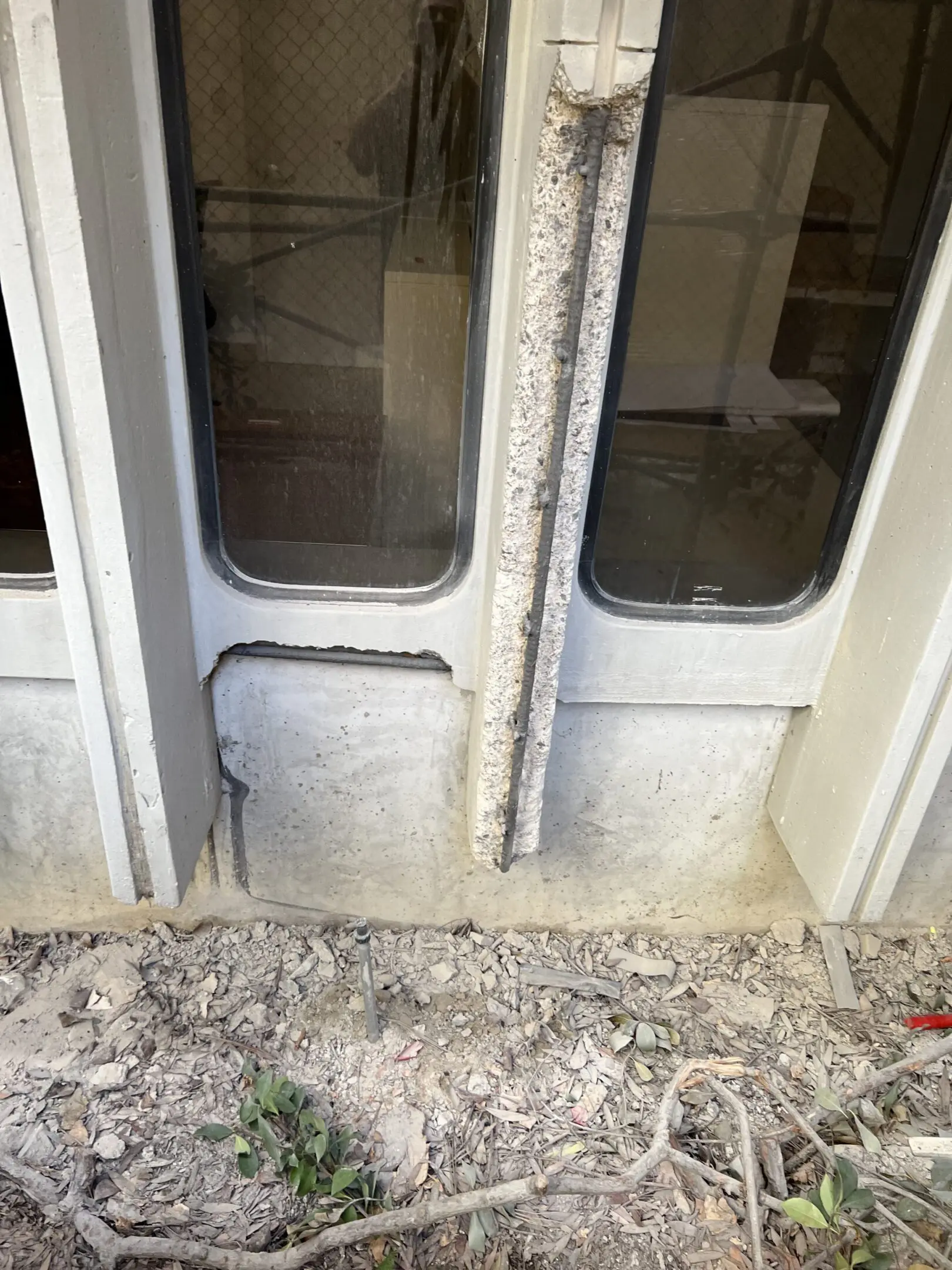 Structural wall erosion near windows