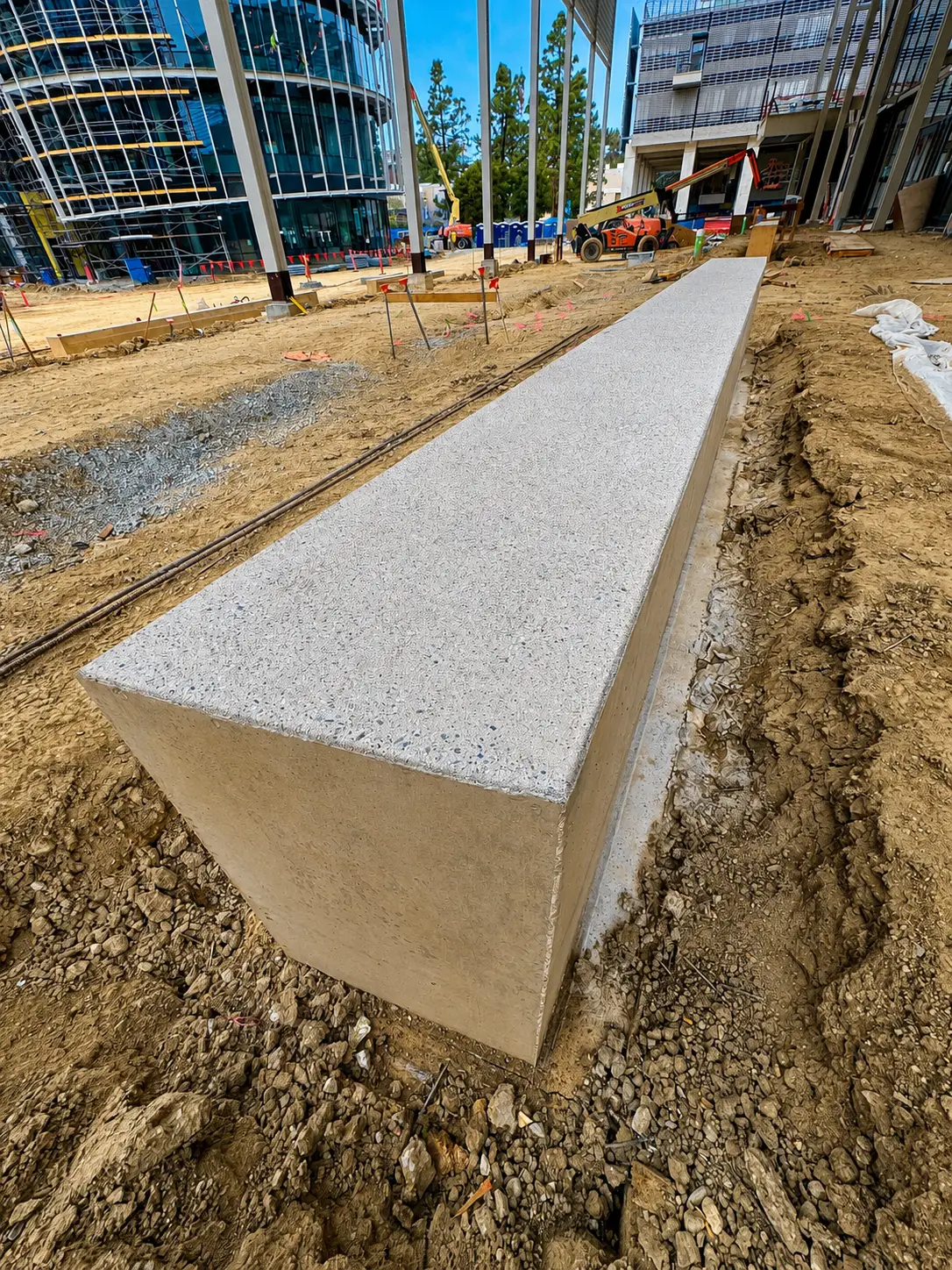 Concrete block at construction site