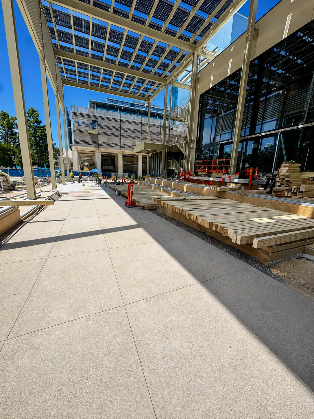 Construction site with modern architecture
