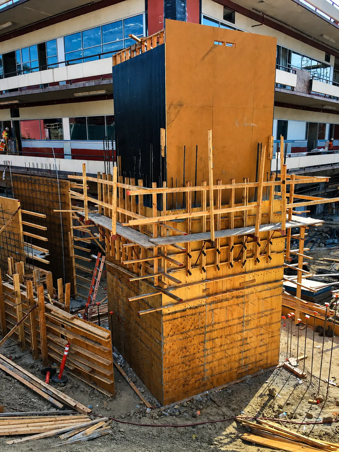 Building foundation under construction